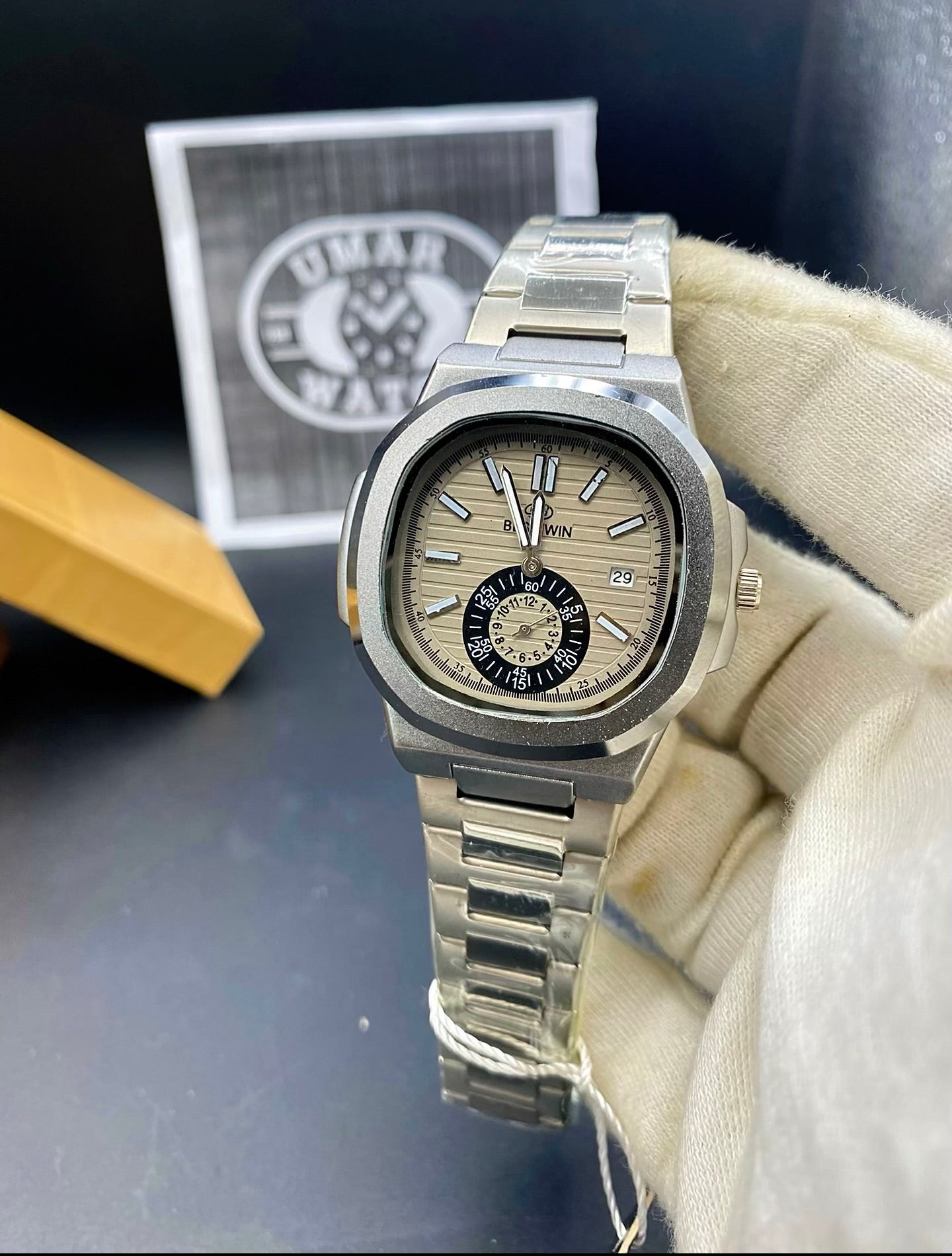 Classic Stainless Steel Wrist Watch with Subdial Features