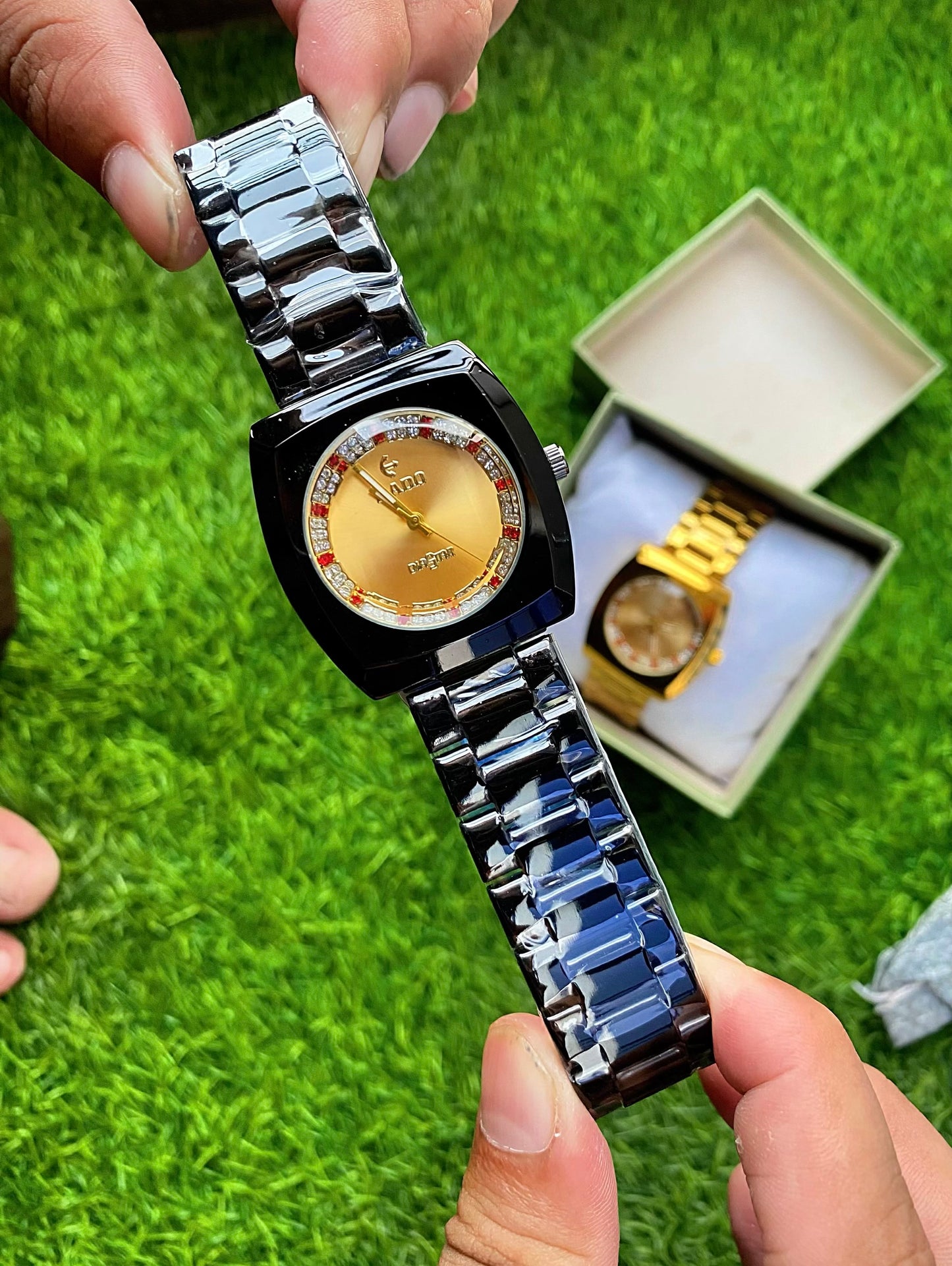 Luxury Diamond Bezel Men’s Wristwatch – Elegant Design Doubel Lock
