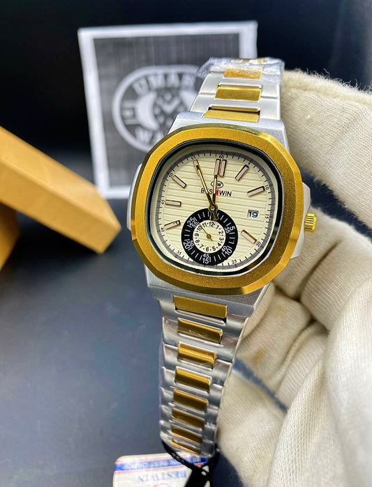 Classic Stainless Steel Wrist Watch with Subdial Features