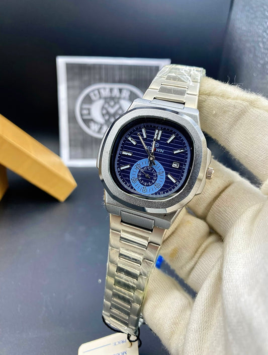 Classic Stainless Steel Wrist Watch with Subdial Features