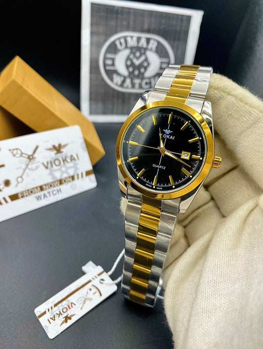 Classic Quartz Wrist Watch with Stainless Steel Band